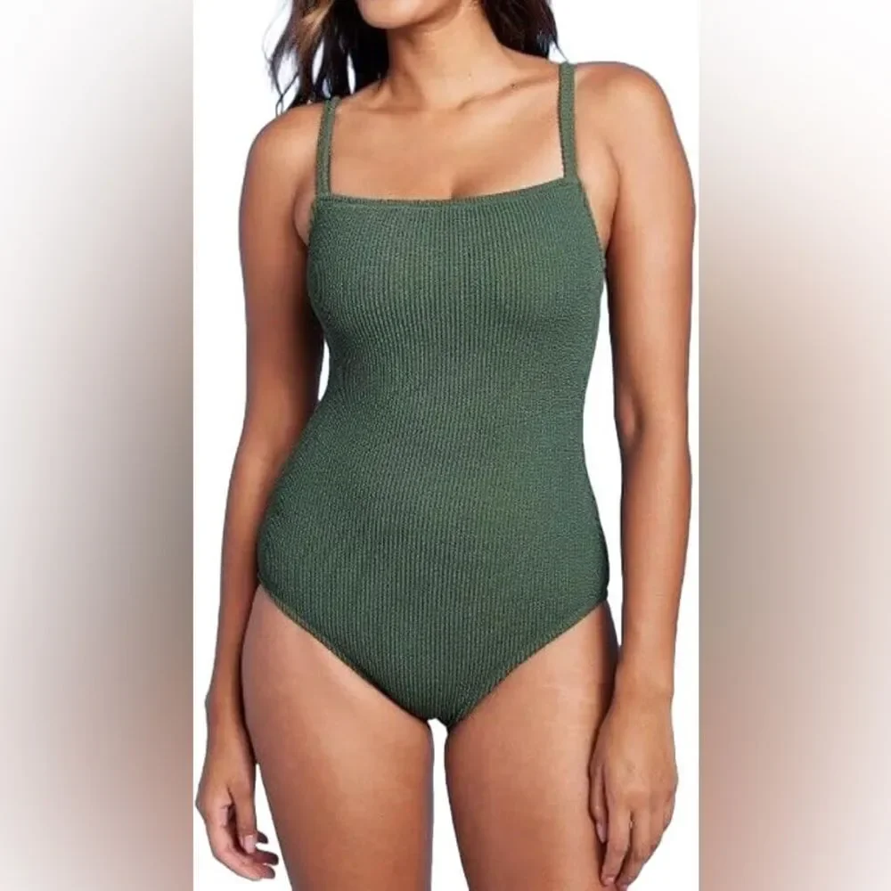 Kona Sol XL Swimsuit one piece bathing suit green textured